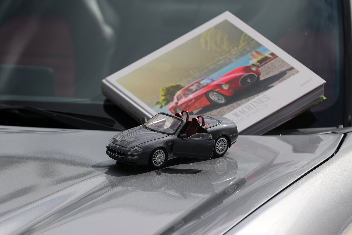 вот так создается атмосфера выставки - модель автомобиля и книга на авто тематику