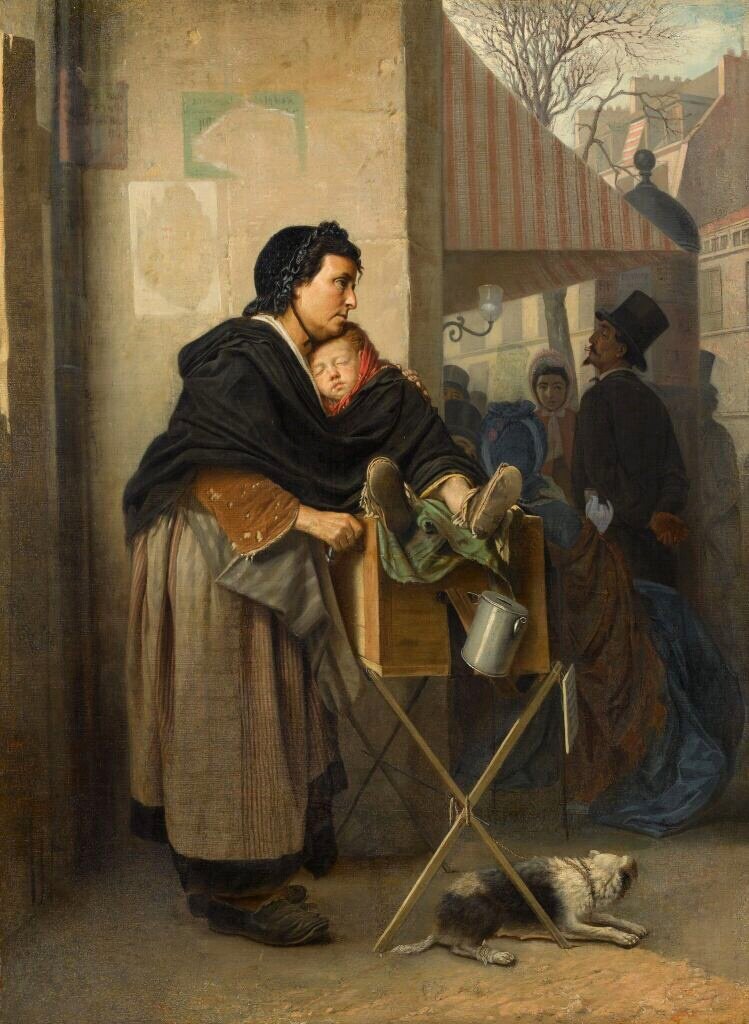 Художник Перов Василий Григорьевич (1834-1882) «Парижская шарманщица», 1864