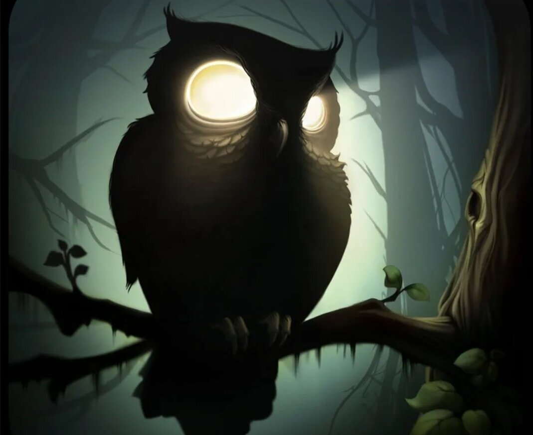 Сова версия 1.1 1. Найт Оул / ночная Сова (Night Owl). Страшная Сова. Сова в темноте. Мистическая Сова.