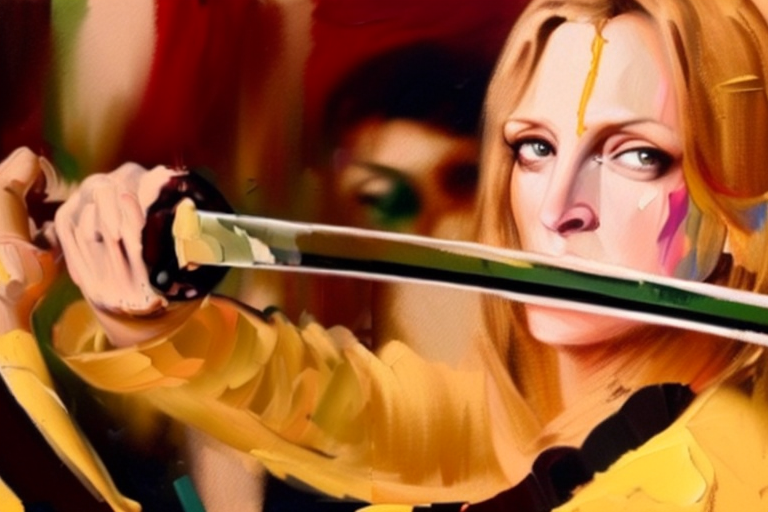 Кадр из фильма Убить Билла с Умой Турман