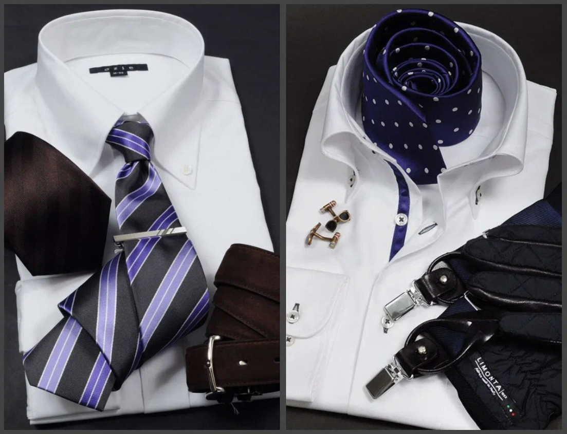 А тут мы видим похожий крои и воротник, но гладкая ткань + четкий крой + белый цвет = формальность. Это нюансы, да, но они решают многое