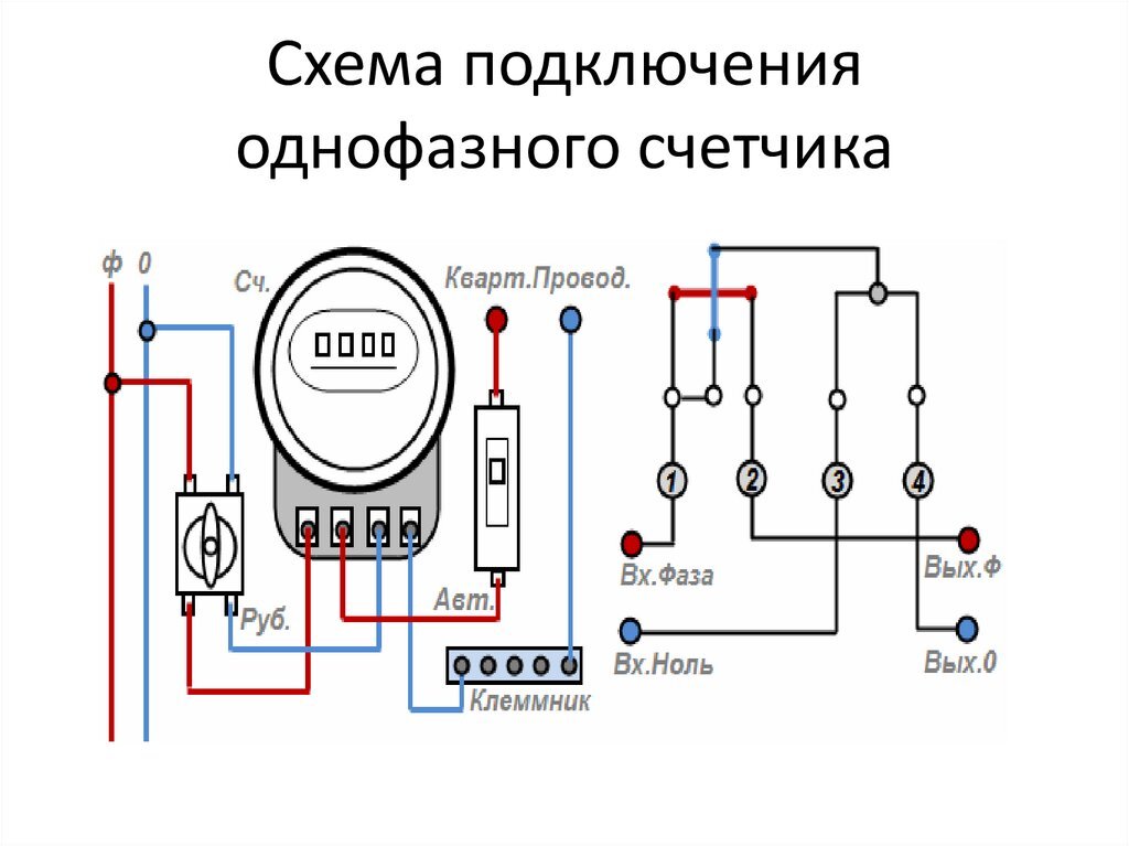 Подключение электросчетчика однофазного схема старого образца