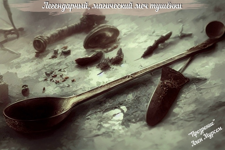 Половник, как меч. Иллюстрация к книге "Прозрение" Ален Мурсем.