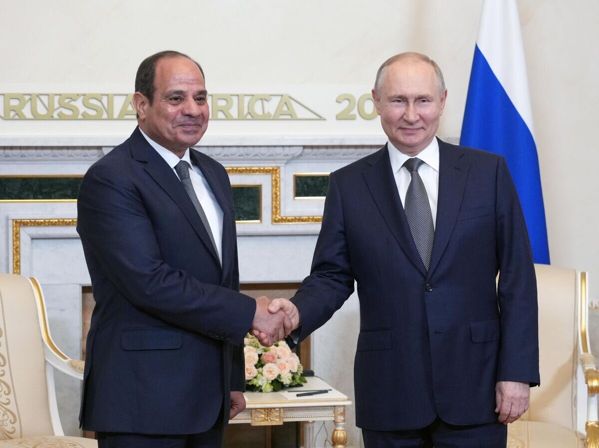    Президент РФ В. Путин провел встречу с президентом Египта А. Сиси© РИА Новости / Алексей Даничев