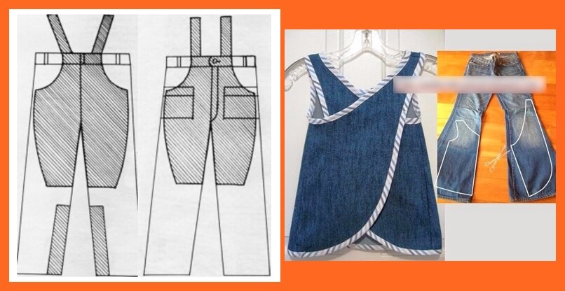 Из старых джинсов новая одежда своими руками Ч.2 Работа с выкройкой.