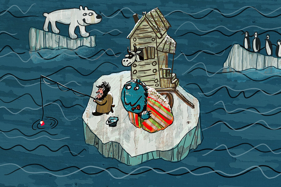 Кадр из мультфильма Голубой лев, реж. Зоя Трофимова, Франция, 2021