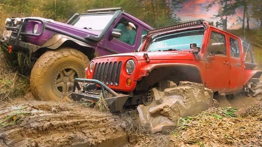 Что может Гелик против Jeep Wrangler 850 л с  Уаз на V8 и Нивы на бездорожье