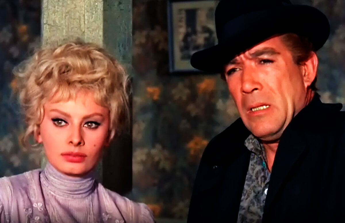 1960 г., Paramount Pictures. Вестерн.
Режиссер Джордж Кьюкор
Сценарий Дадли Николс, Уолтер Бернстайн, Луис Ламур
Продюсер Марчелло Джирози, Карло Понти, Льюис Е. Цианелли
Оператор Гарольд Липстайн. Композитор Даниил Амфитеатров.
В главных ролях: Софи Лорен, Энтони Куинн, Стив Форрест, Маргарет О`Брайен.
