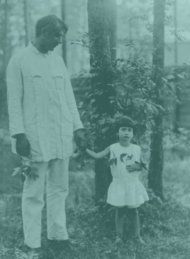 Корней Иванович с Мурочкой. Моя обработка фото из открытых источников