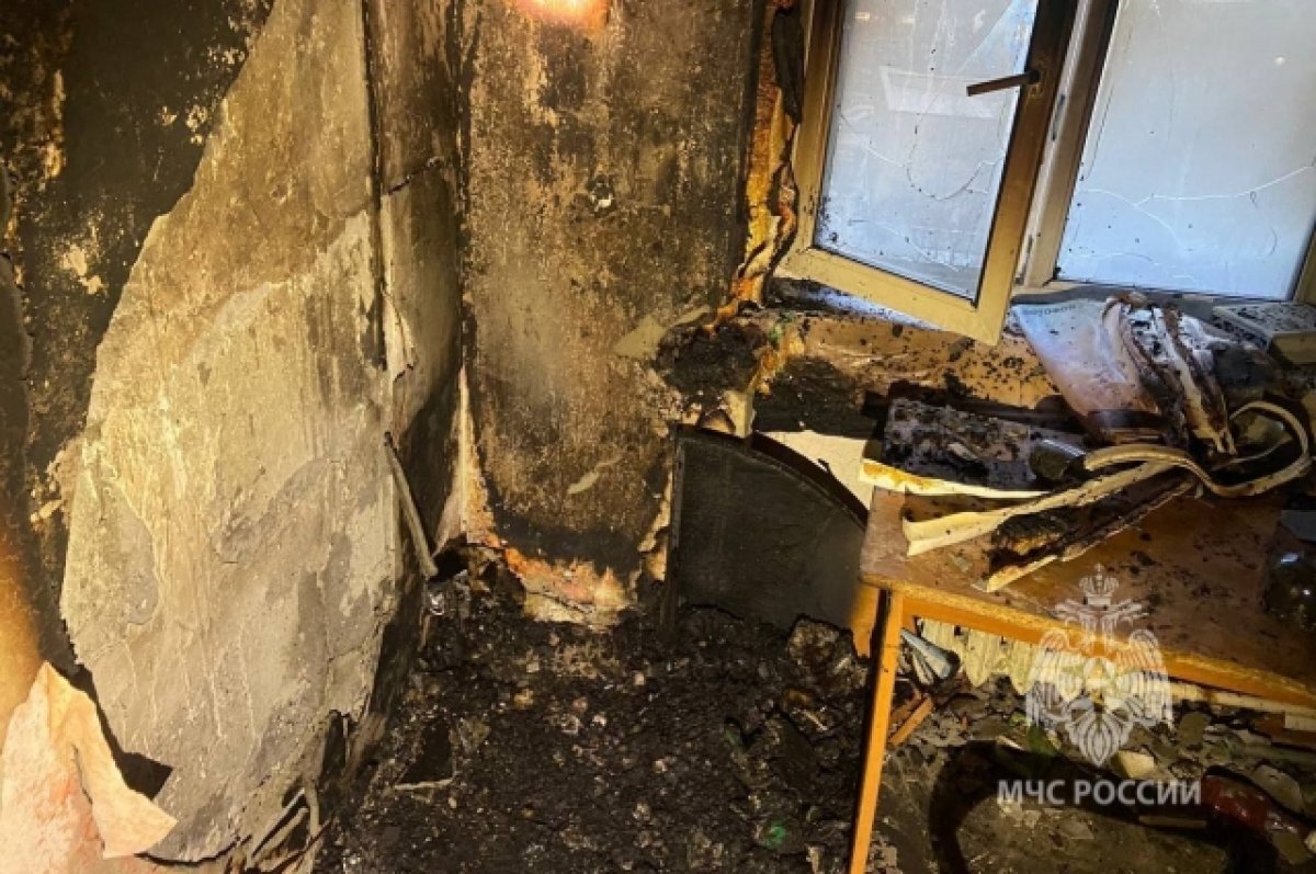    В результате пожара в центре Мурманска пострадал человек