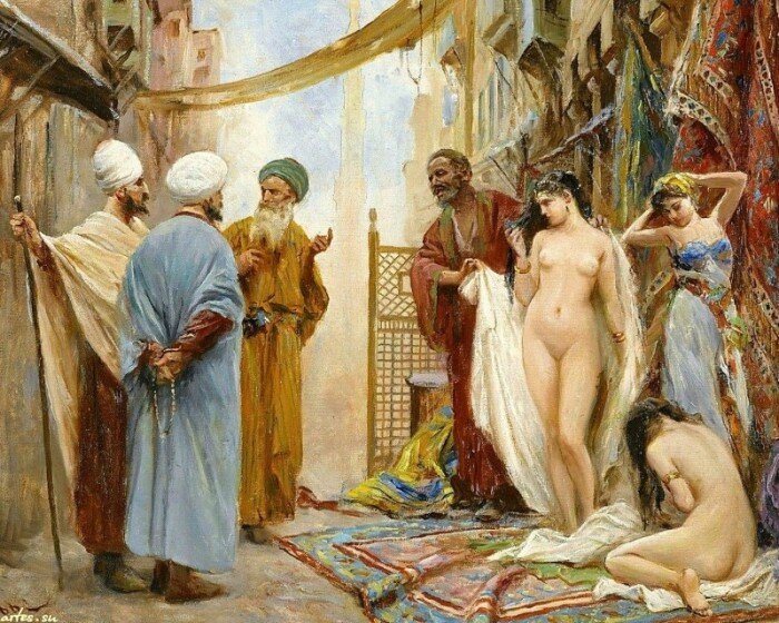 Рынок рабов в Риме. На Руси таких рынков не было.