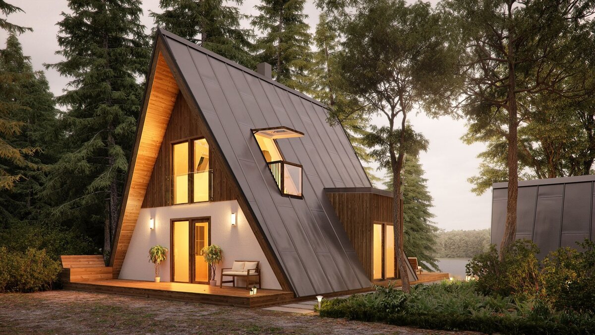 Дом шалаш а frame House.