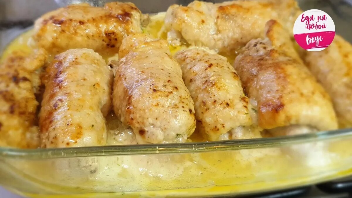 Мясные рулетики из свинины с начинкой на сковороде