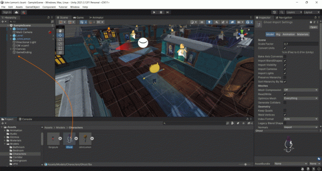 Создание префаба призрака