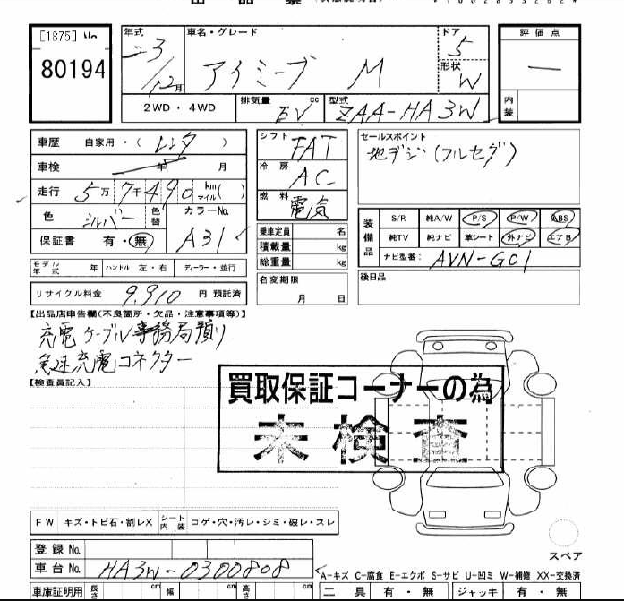 Аукционник с "-" вместо оценки, значит после дтп или не ездяющая.
