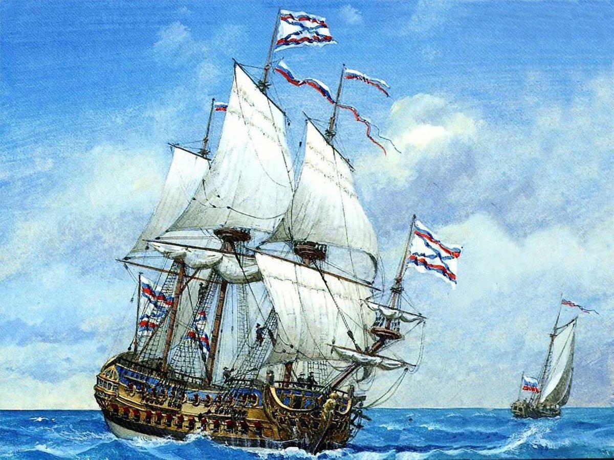 Первые фрегаты. Трехмачтовый парусный корабль Орел. Гото Предестинация корабль 1700. Корабли Петра Петра 1. 58-Пушечный корабль «гото Предестинация».