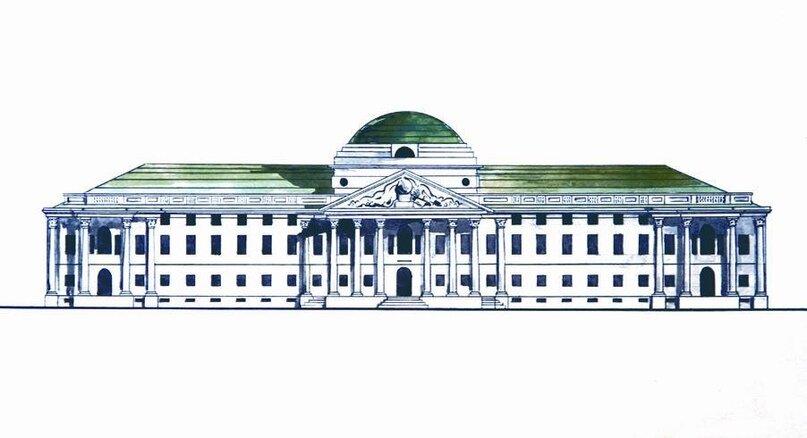 Здание Первой Казанской мужской гимназии, где преподавали три поколения семьи Хальфиных. В1804 г. в этом здании был открыт Казанский Императорский университет