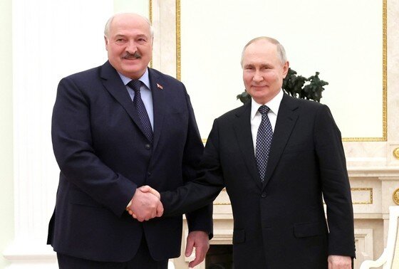    Президенты России и Белоруссии Владимир Путин и Александр Лукашенко