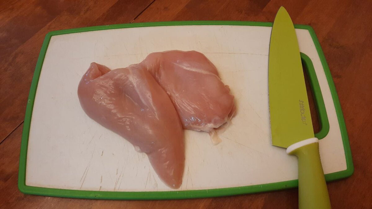 2 дольки куриной грудки
