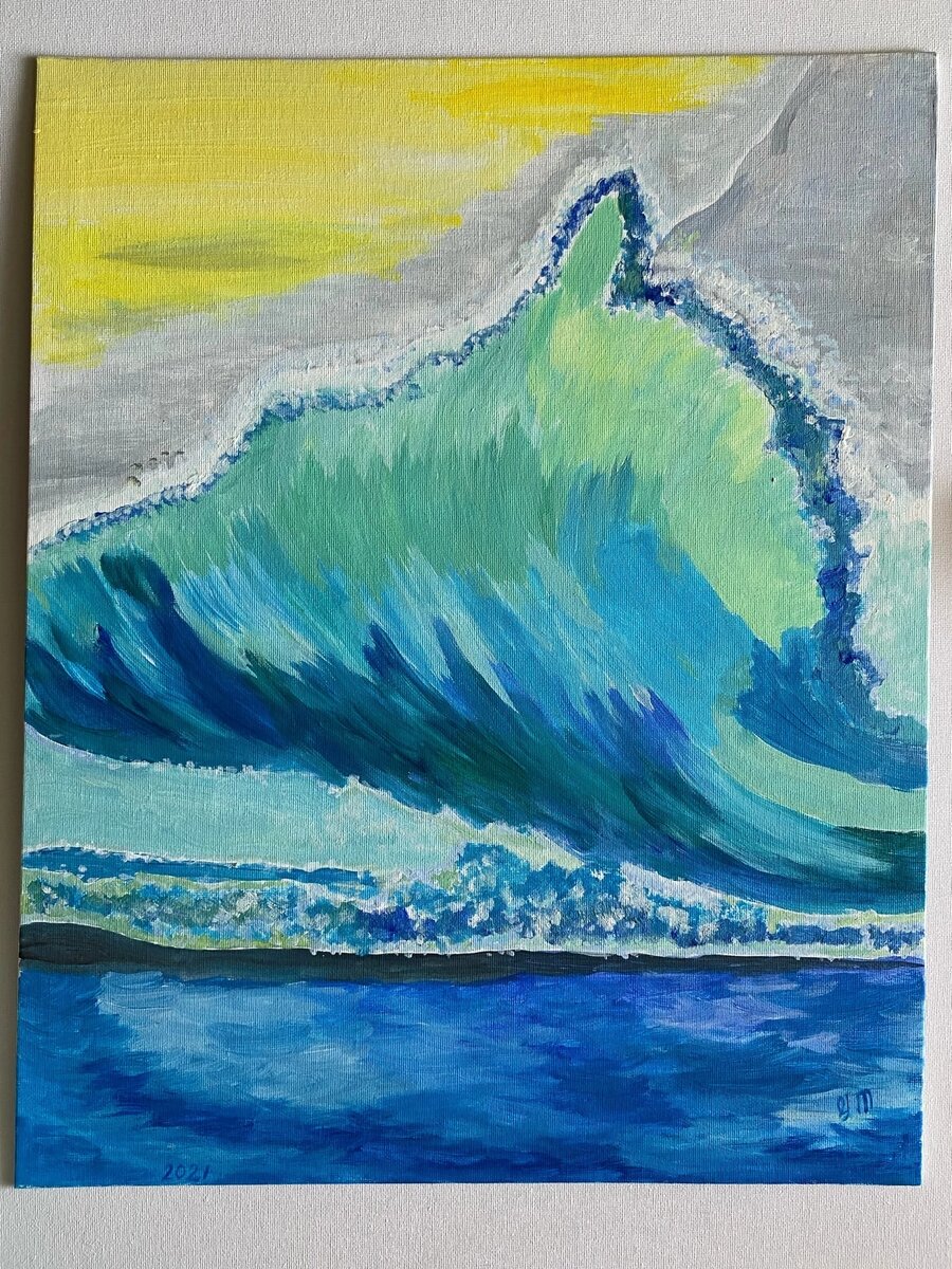 Картина на холсте "Волна".Painting.Author Guzel .M.2021.Draw,paintingart,myartwork.Кисть,живопись акрилом,картина для интерьера.Холст.Искусство.Art forever.