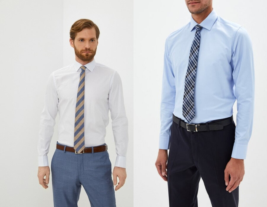 Однотонная рубашка при правильной стилизации смотрится модно, а не скучно