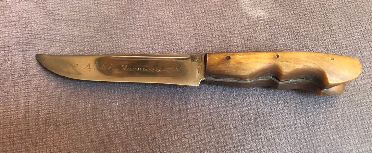 Критский нож с рукояткой из рога