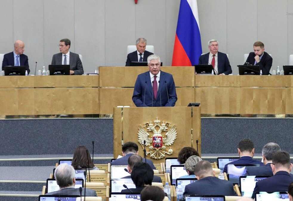 В. Колокольцев, выступление в Государственной думе. Источник - пресс-служба ГД РФ