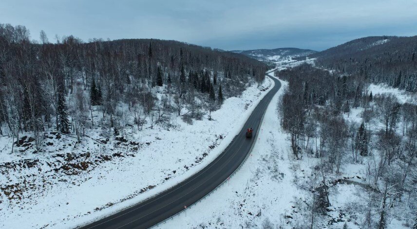 Дорога в Республике Алтай/ Фото: пресс-служба Упрдор "Алтай"