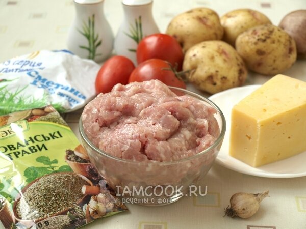 Мясной фарш поместить в глубокую мисочку, добавить соль и перец, хорошо перемешать. Также добавить измельчённый чеснок. Чеснок можно нарезать или пропустить сквозь чесночницу.