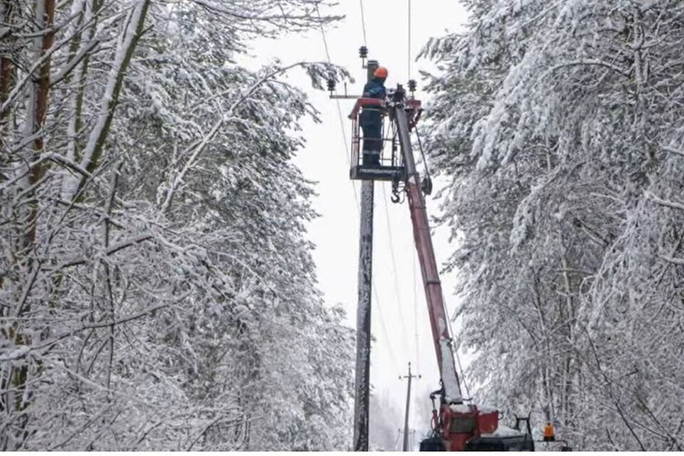     Энергетики показали, что предваряет обрыв проводов ЛЭП. Фотоиллюстрация: стоп-кадр | видео "Белэнерго"