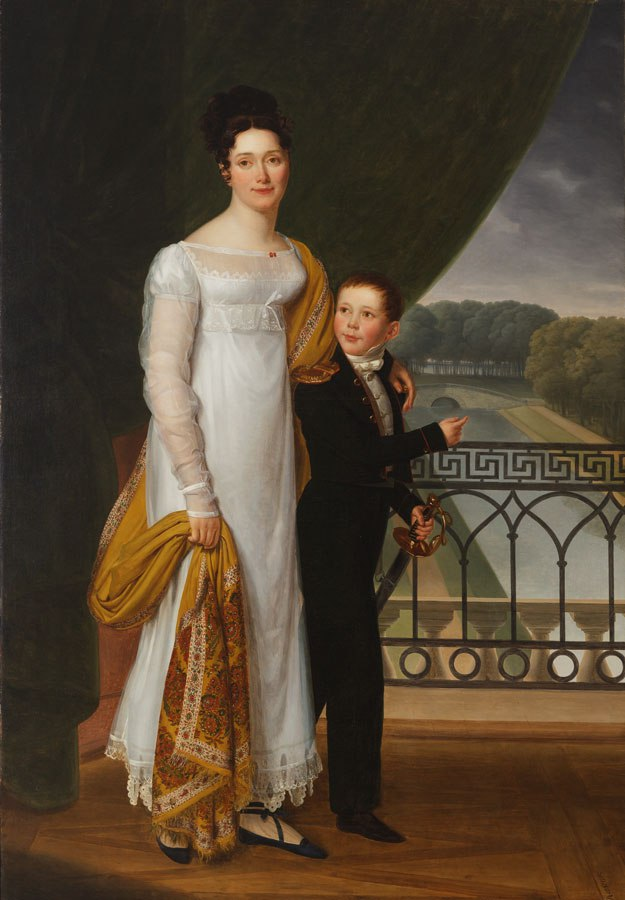 П. К. Александров с матерью. Портрет работы Анри-Франсуа Ризенера, 1816 год 
