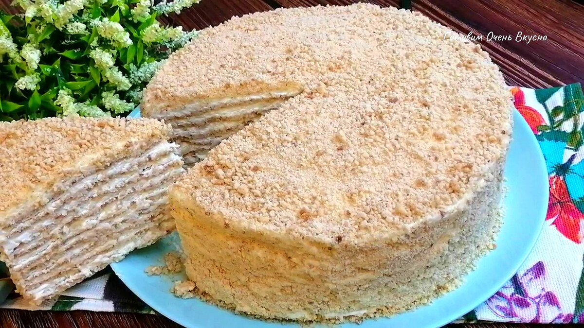 Торт 6 коржей высокий