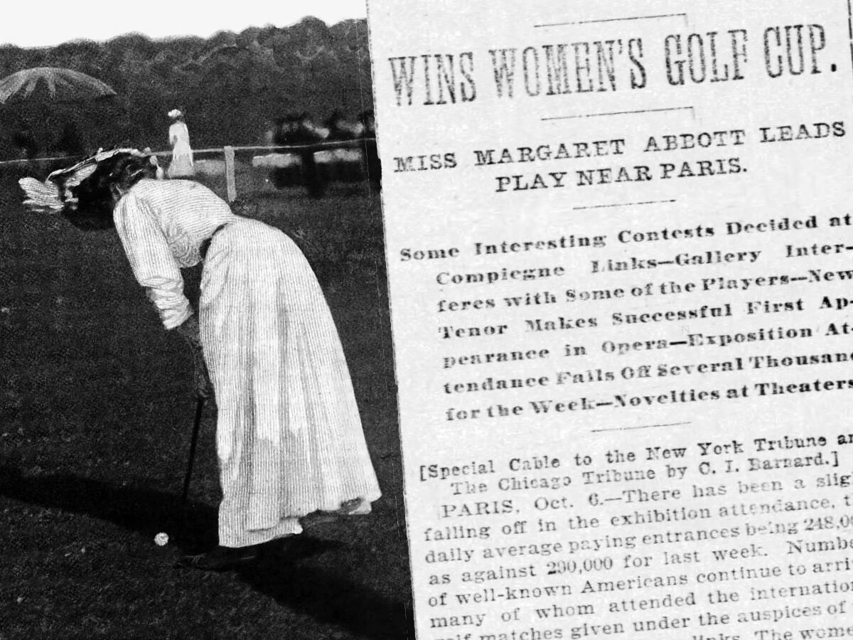 Заметка в газете о победе Маргарет Эббот на турнире в Париже