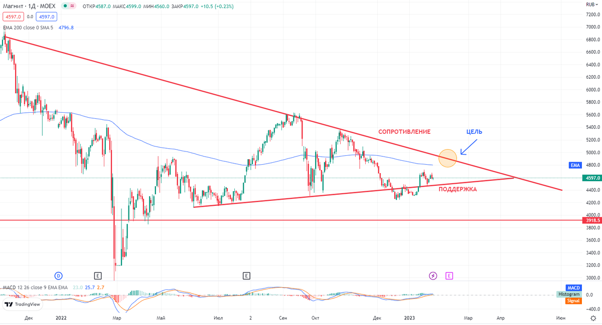Дневной график Магнит