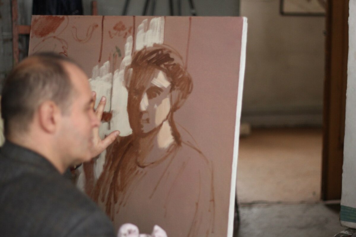 Мастер-класс по портрету в академии имени Строганова. 