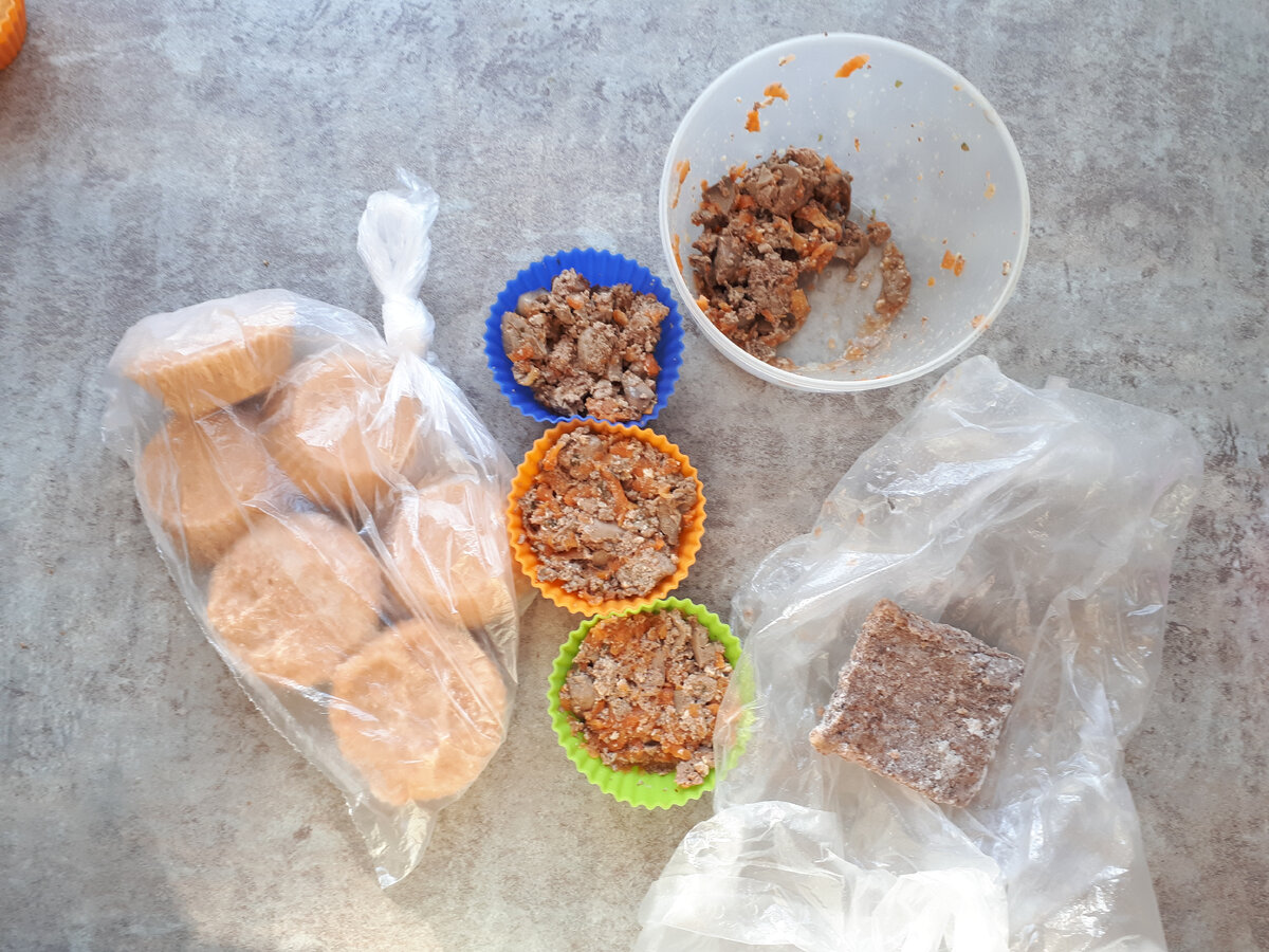 Готовые печень и язык, полуфабрикат с рыбой