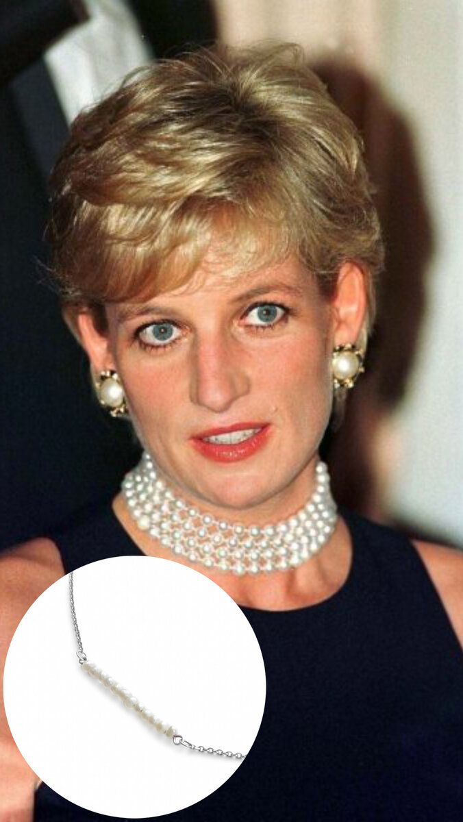 еребряного колье-чокера "Base pearl"