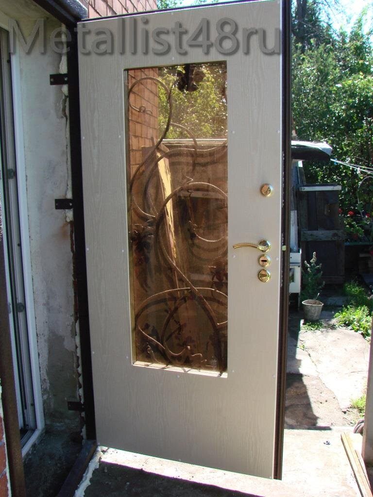 Металлическая дверь с ковкой