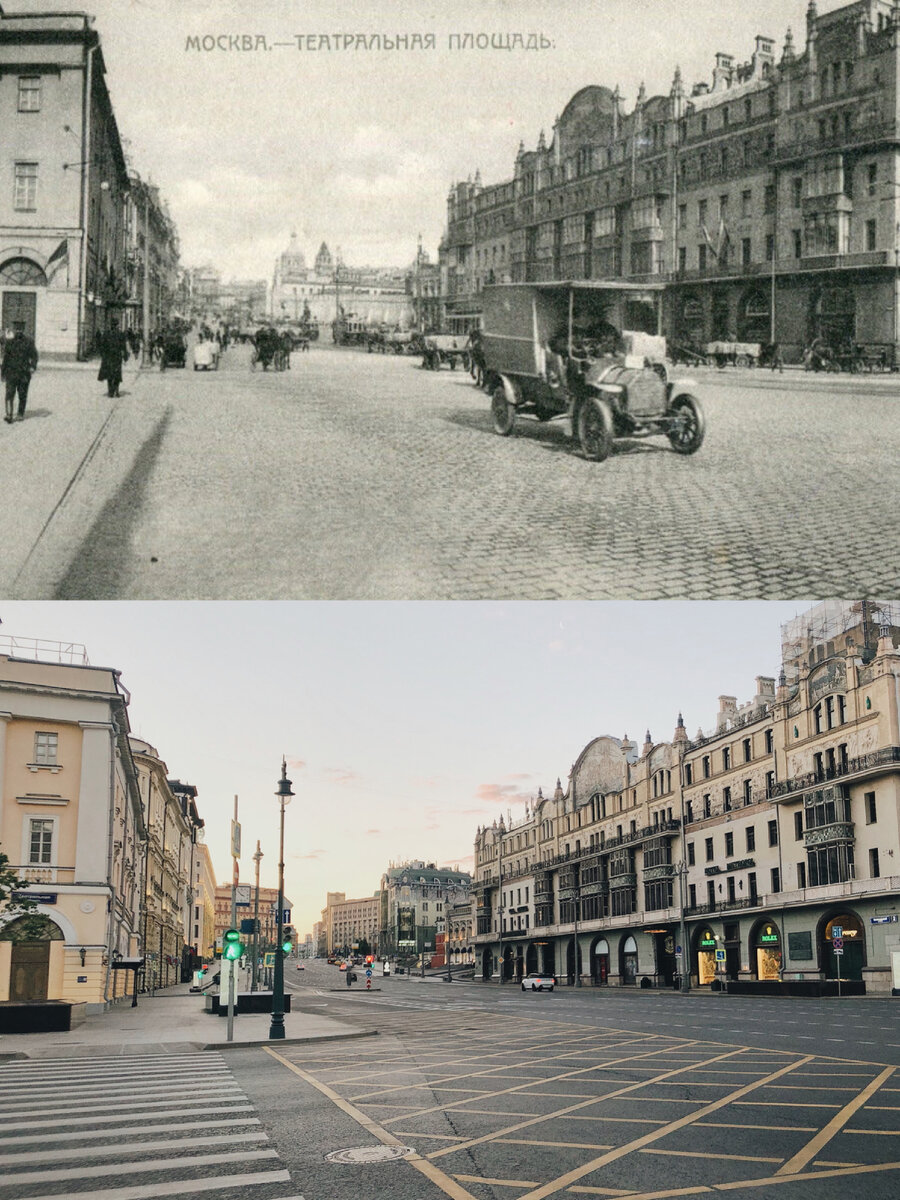 Театральный проезд: 1910-е годы и 2021 год. Что изменилось? #168 | Now&Then  Russia | Дзен