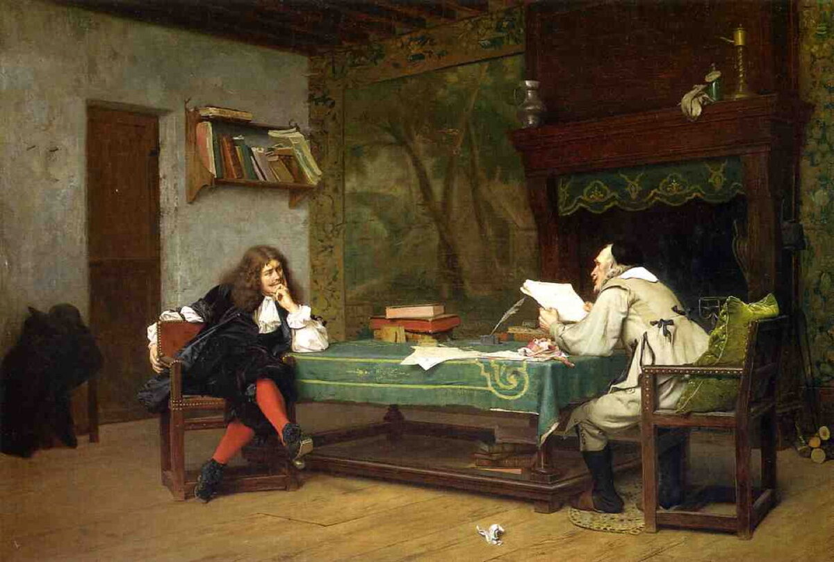 Жан-Леон Жером «Сотрудничество Корнеля и Мольера», 1873 г.