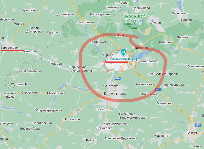 Славянск и Барвенково. Рисунок Автора