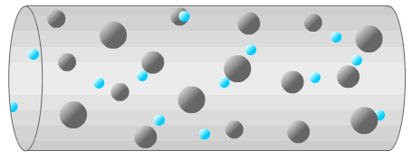 голубые шарики - электроны движутся направленно