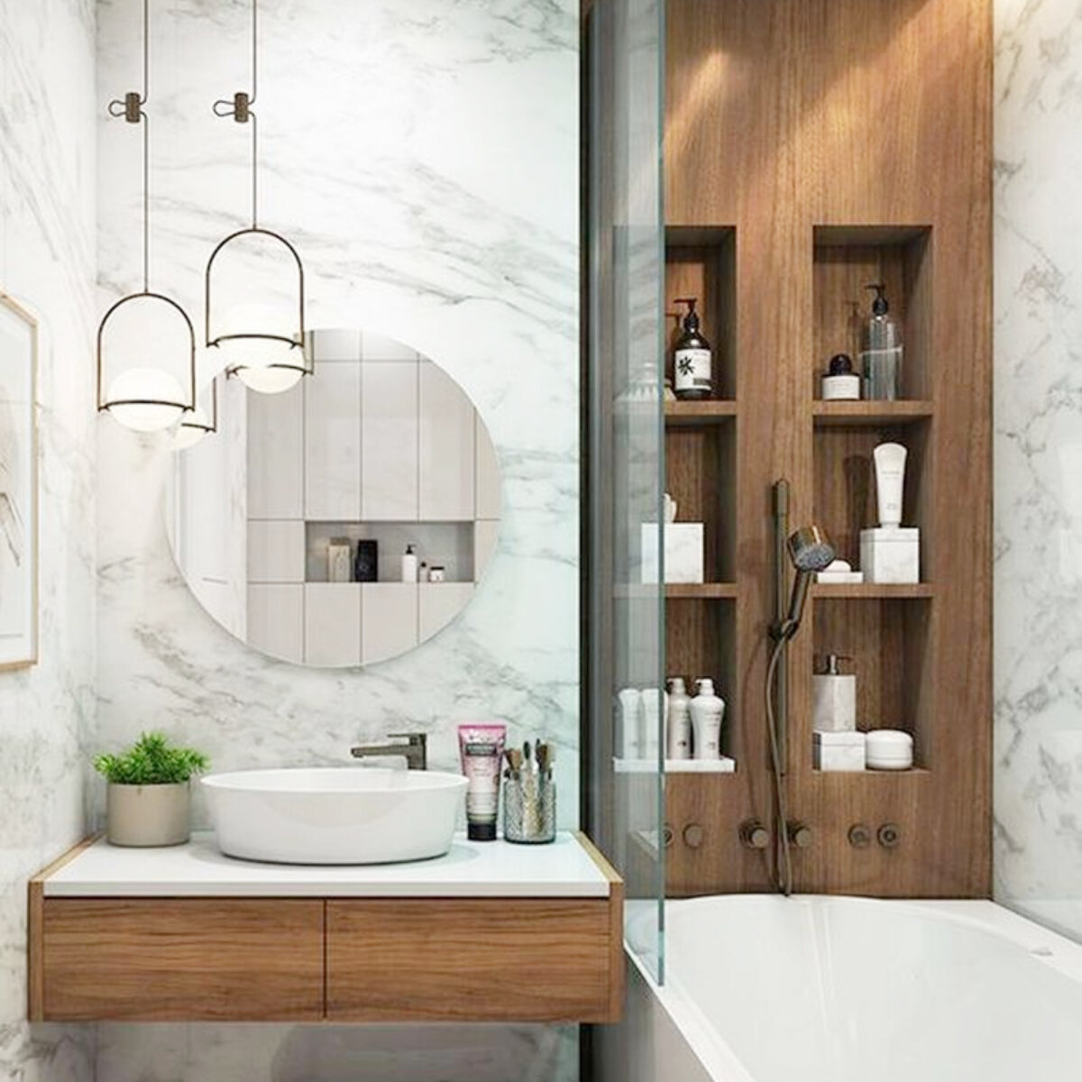 Современный интерьер ванной. Фото 2.