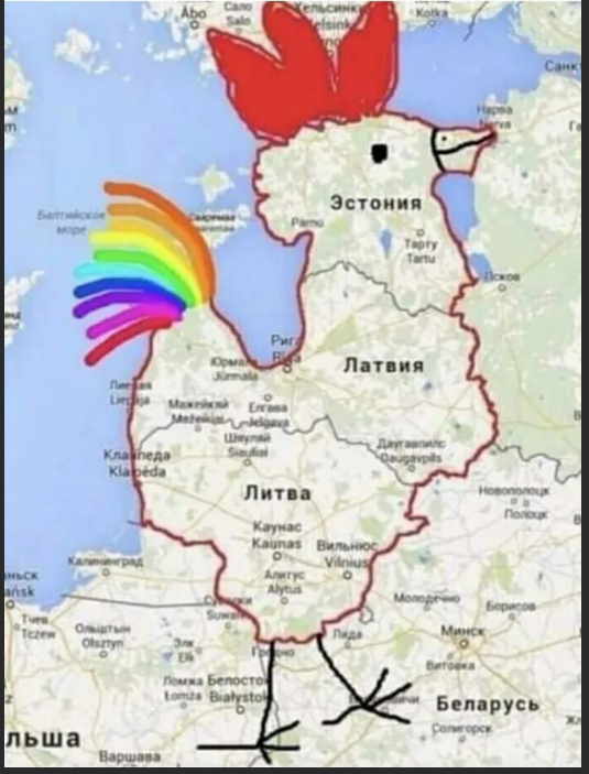 Есть и такое видение Прибалтики...Калининград в такой схеме жалко))))