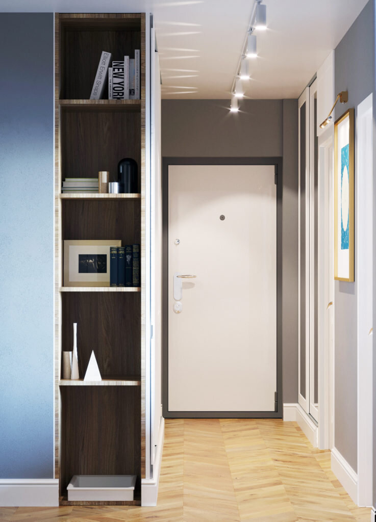 Сканди двушка с элементами классики. Уютный интерьер для семьи из двух человек