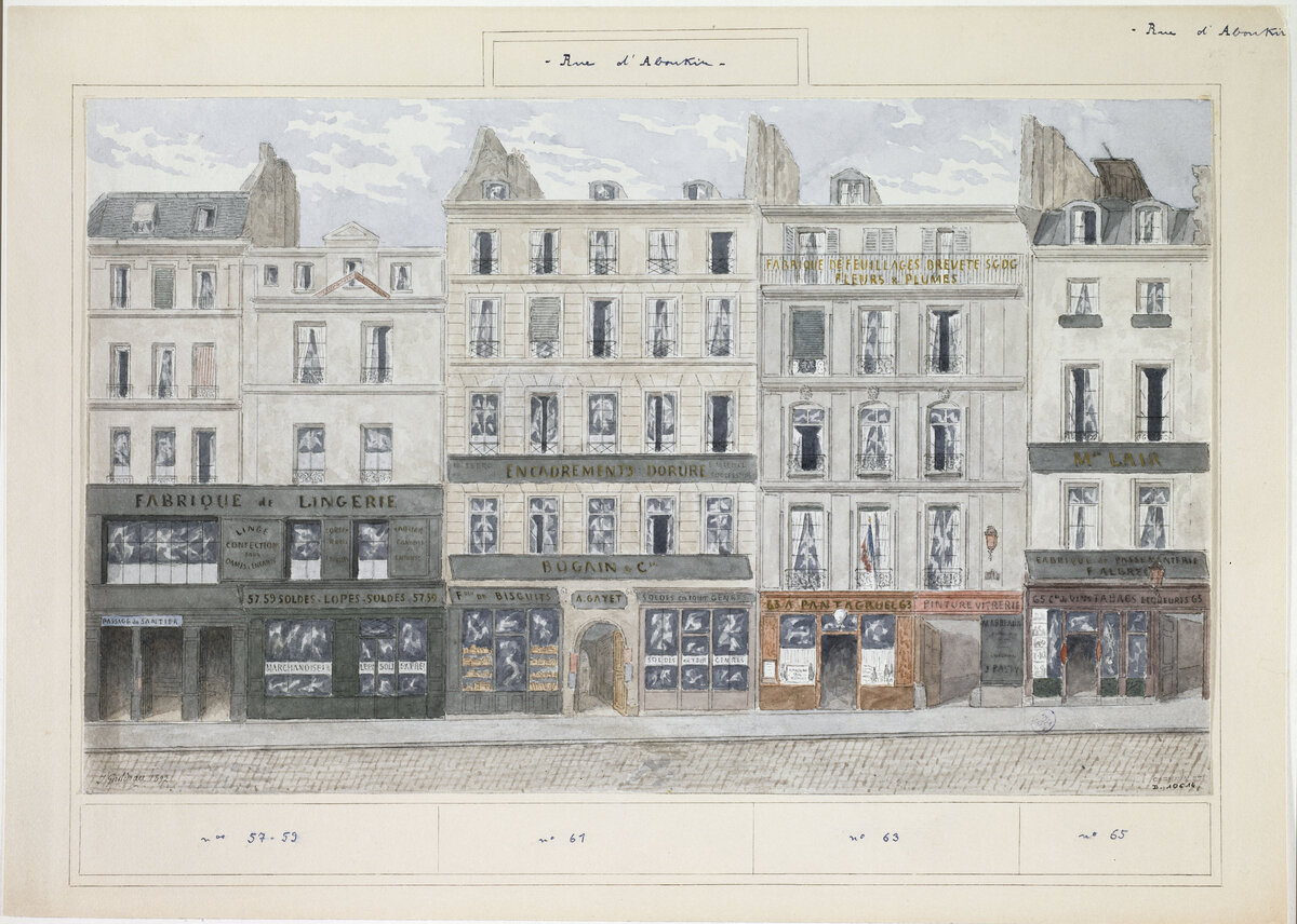 Jules Gaildrau. №№ 57 - 65 по улице Абукир ©Musee de la Ville de Paris, Musee Carnavalet