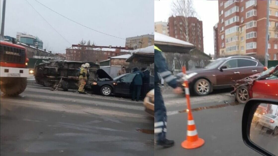     В областной столице сегодня днём на улице Запольной произошло массовое ДТП. Здесь столкнулись две легковушки и фургон «Газель», сообщает подписчик паблика «Авто Тюмень – ДТП». На место инцидента прибыли спасатели МЧС, и инспекторы ГИБДД.