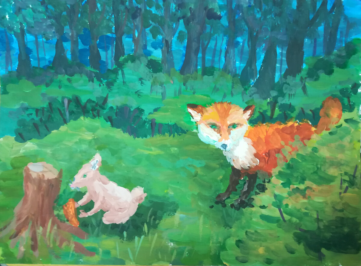 Картина "В лесу" Автор моя младшая дочь