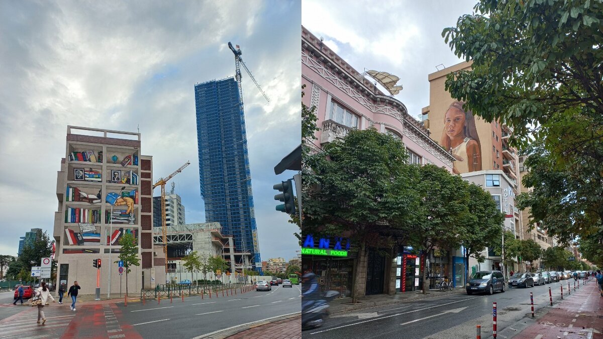 В центре города много симпатичных муралов на зданиях