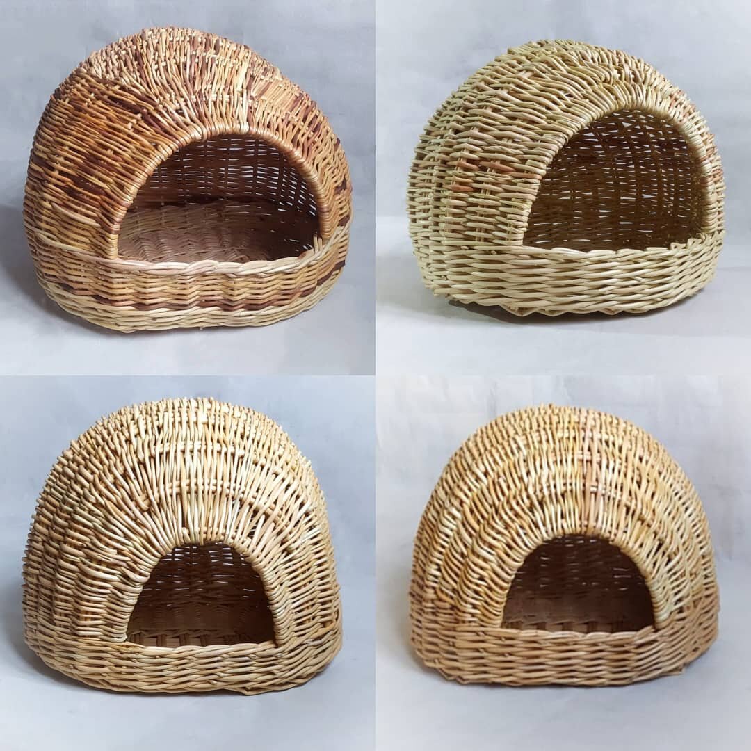 Совершенствование навыков плетения на примере с плетеным домиком для кошки